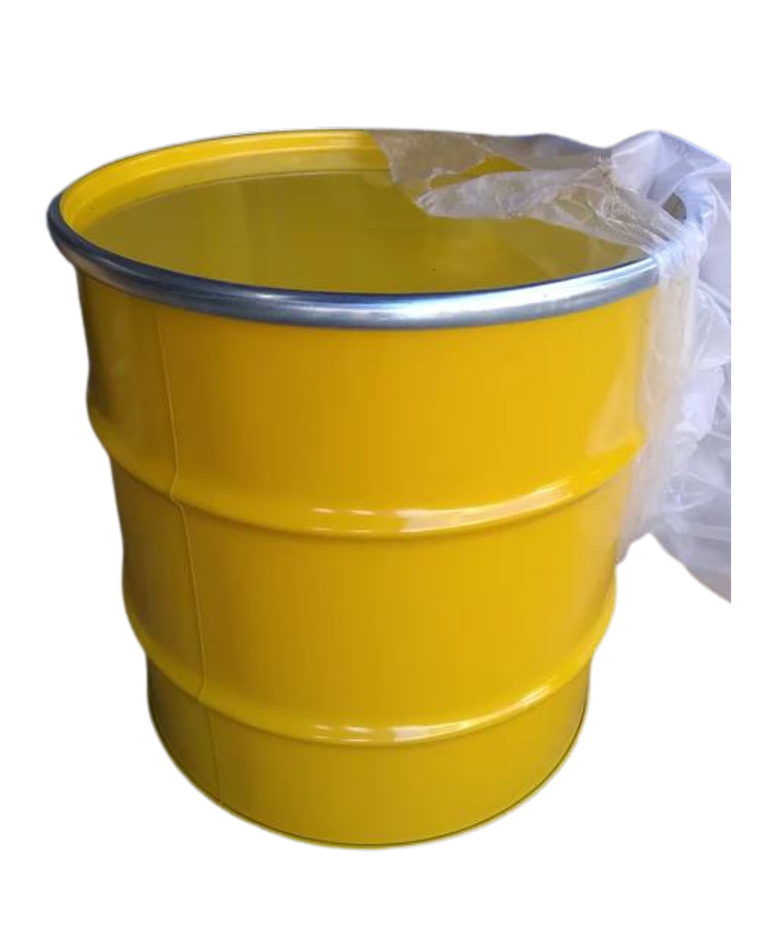 Tambo para musgo color amarillo con tapa y abrazadera