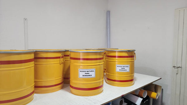 Tambo para musgo color amarillo con tapa y abrazadera
