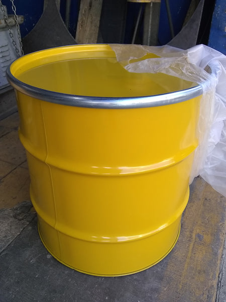 Tambo para musgo color amarillo con tapa y abrazadera